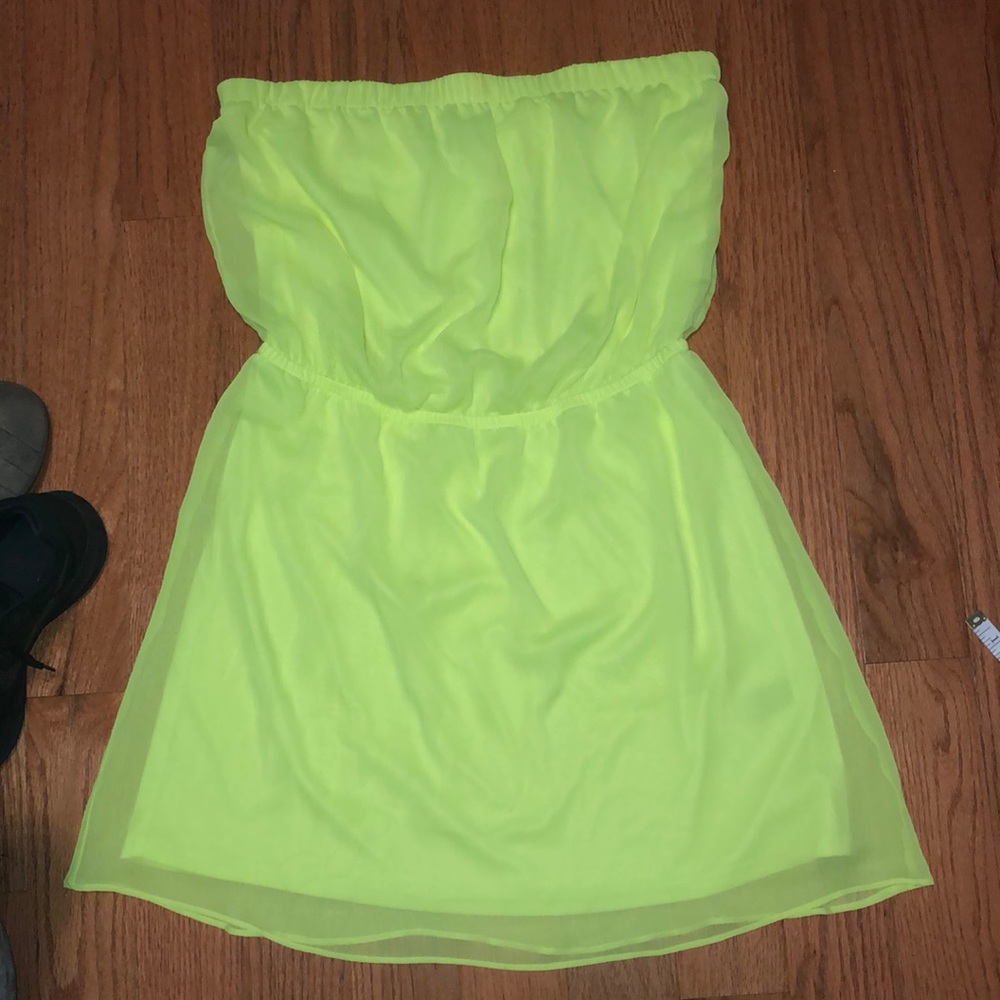 Neon dress strapless
